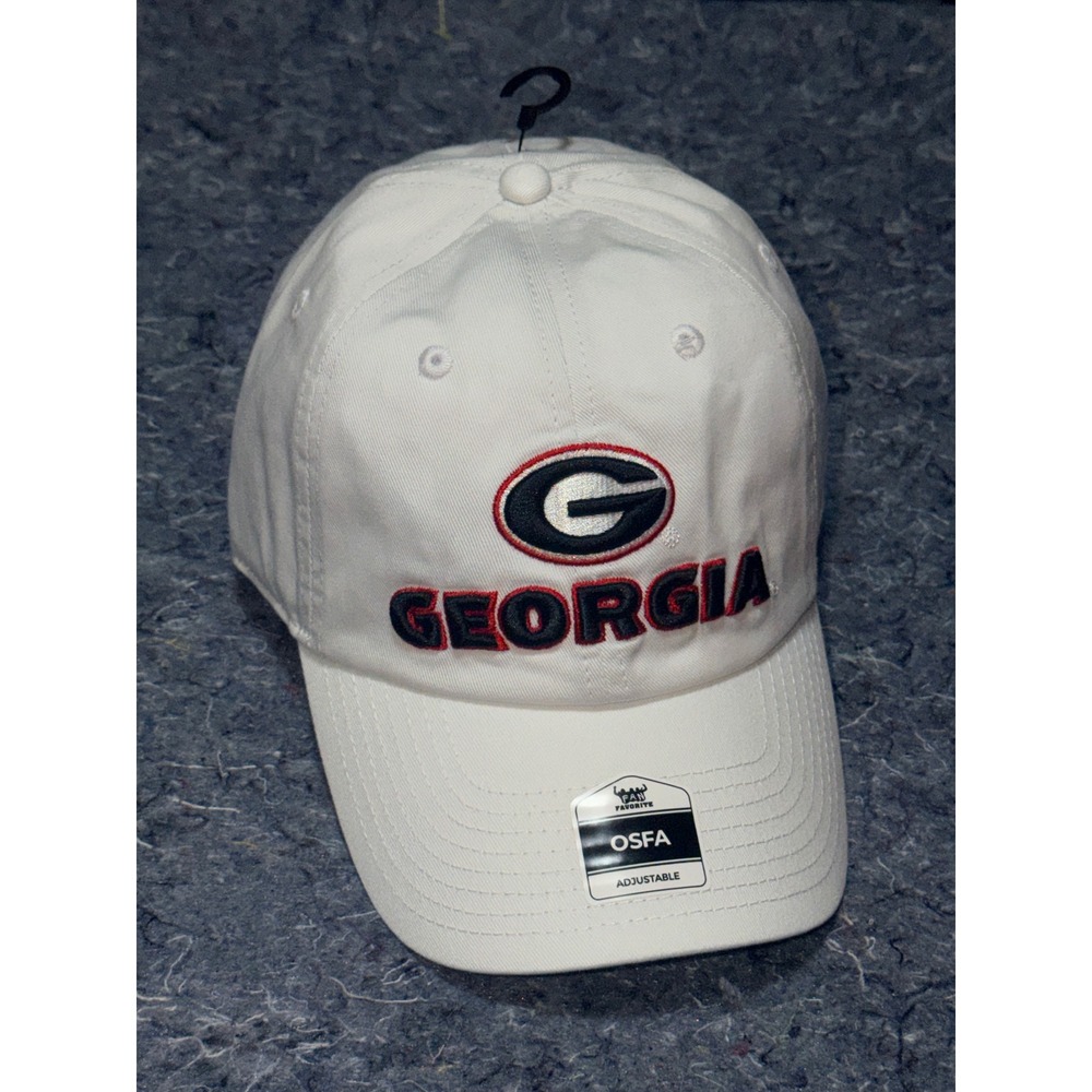 Fan Favorite Georgia Bulldogs‎ NCAA White Adjustable UGA Cap OSFA Hat  NWT